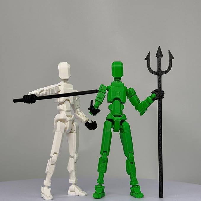 2PCS Assembly Completed T13 Action Figure,Multi-Jointed, Articulated T13 Desktop Decoration,Nova 13 Action Figures Desktop Decorations for Game Lovers Toy (Black)