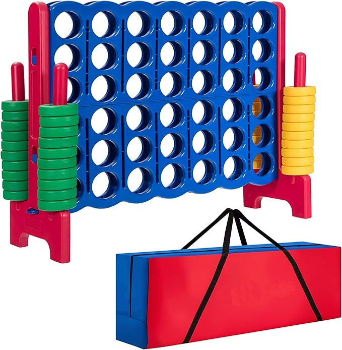 Costzon Giant 4-in-A-Row, Jumbo 4-to-Score Giant Games for Kids & Adults, Indoor Outdoor Party Family Connect Plastic Game, 4 Feet Wide by 3.5 Feet Tall with Carrying Bag