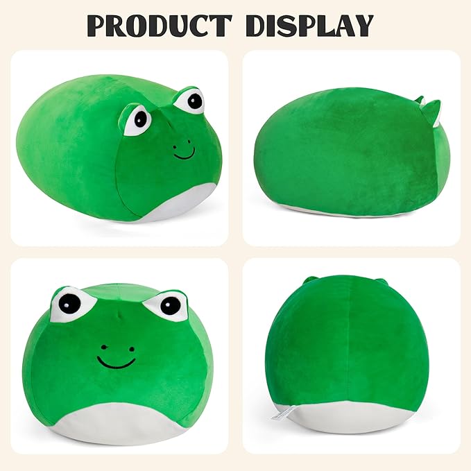 Wepop 20in Frog Stuffed Animal, Big Frog Plush, Cuddle Stuffed Plushies Pillows Gifts for Kids Adults Boys and Girls