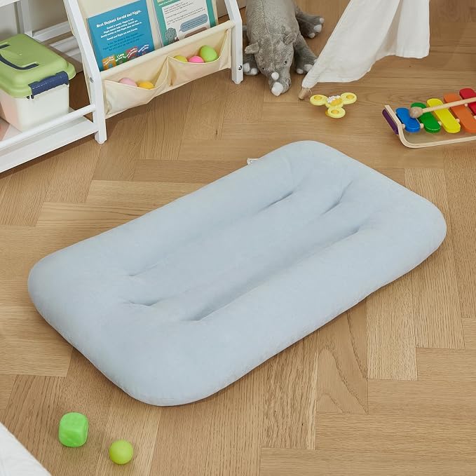 Baby Lounger for Infants Babies 0-12 Months, Bionic Organic Lounger, Soft Cotton Breathable Infant Floor Seats & Loungers for Newborn Baby Shower Gifts (Greyblue)