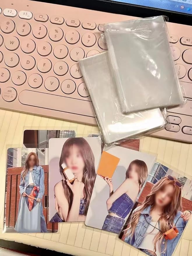 100 Pcs photocard Sleeves, 57x88mm Ultra Clear and Thick Sleeves Idol Photo Cards Protector Trading Cards Shield Cover