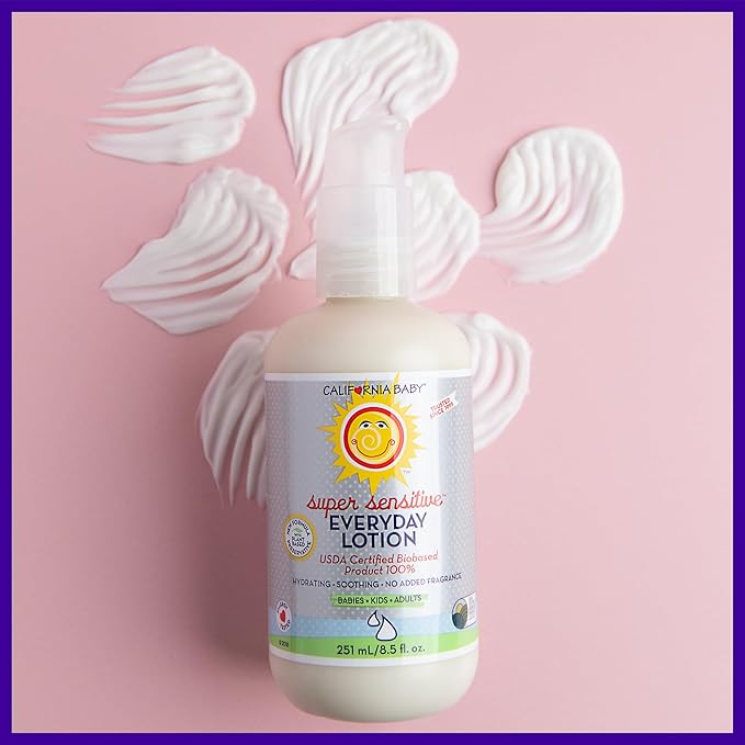 California Baby Super Sensitive Unscented Lotion | 100% Plant-Based Moisturizer | Baby Lotion For Newborn | Hypoallergenic Baby Lotion | 8.5 oz