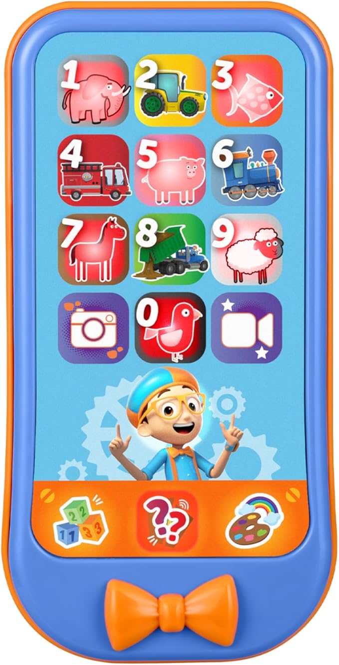 Blippi Toy Phone for Toddler with Built-in Preschool Learning Games, Educational Toys for Toddlers (Blippi)