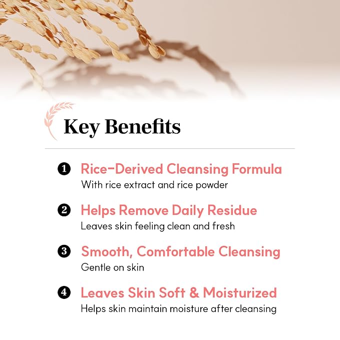 S.NATURE AQUA RICE FOAM CLEANSER | Facial Cleanser, Rice Extract Rice Powder Cleanser with Mild Cleansing, Glycerin,Vegan, Face Wash, Korean Skincareㅣ 160ml 5.4 Fl Oz