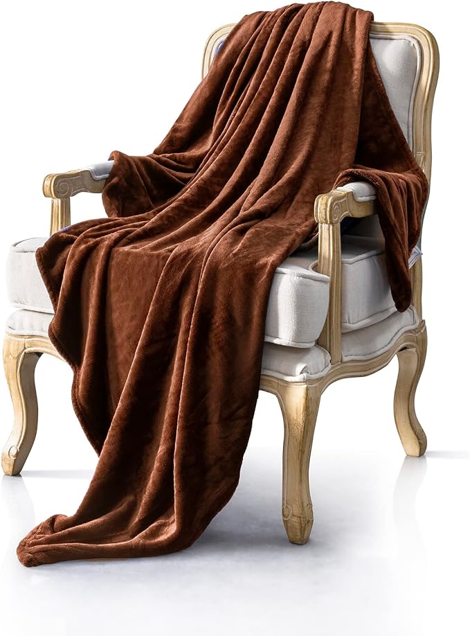 Brown Fleece Plush Throw Blanket 50"x60"for Couch Sofa Fuzzy Cozy Flannel | Super Soft Lightweight Microfiber Blanket for Bed Chair bedroom Home Decor All Season,Birthday Gifts for Women Mom Adult