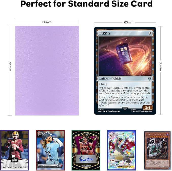 Lilac MTG Card Sleeves 300CT, Matte Textured Back Card Sleeve Deck Card Protectors, Standard Size Card Sleeves for MTG, Baseball Card, Sports Card, Game Card