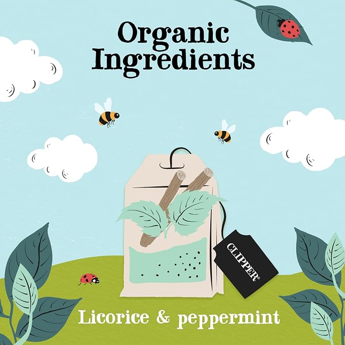Clipper Organic Licorice & Peppermint Tea, Caffeine Free, 200