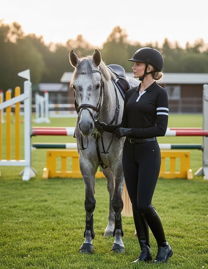 Soneven Womens Golf Shirts Moisture Wicking V Neck Long Sleeve Polo Shirts Collared Tops