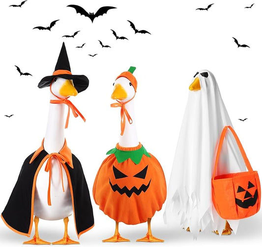 3 Set Thanksgiving Day Goose Outfit Lawn Porch Costume Plastic Goose Clothing for 23" Outdoor