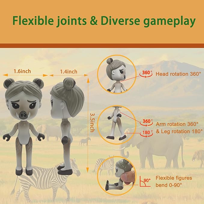 PLENTY MORE Forest Animal Theme Series Action Figure - 3.5 inches / 8cm Collectible Action Figure, Creative Forest Animal Toy, Educational & Fun Play for Ages 3+, Safe & Non-Toxic (Piggy Forest)
