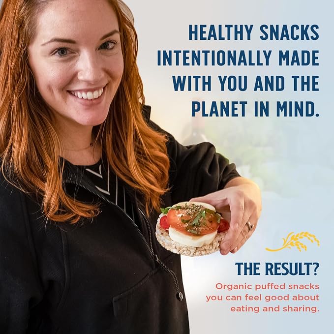 Lundberg Rice Cakes, Organic Wild Rice, Lightly Salted, 6-Pack – Regenerative Organic Certified Rice Cakes, Healthy Snacks, Gluten-Free & Vegan, 8.5 Oz Ea