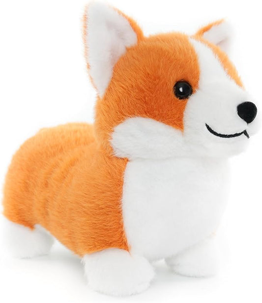 Corgi Plush Toy, 12 Inch Cute Stuffed Animal, Soft Kawaii Dog Pillow, Realistic Welsh Corgi Puppy, Gifts for Kids and Dog Lovers, Orange and White