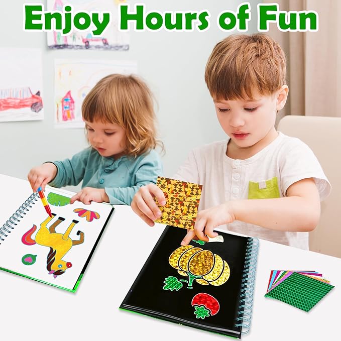 FUNNYB&G Foil Art Crafts for Kids Ages 4-8: Valentines Crafts for Kids 2026,Birthday Gift for Girls,Art and Crafts Supplies,Party Favors,Creative Toys for Girls Boys 4 5 6 7 8 9 Years Old (Farm)