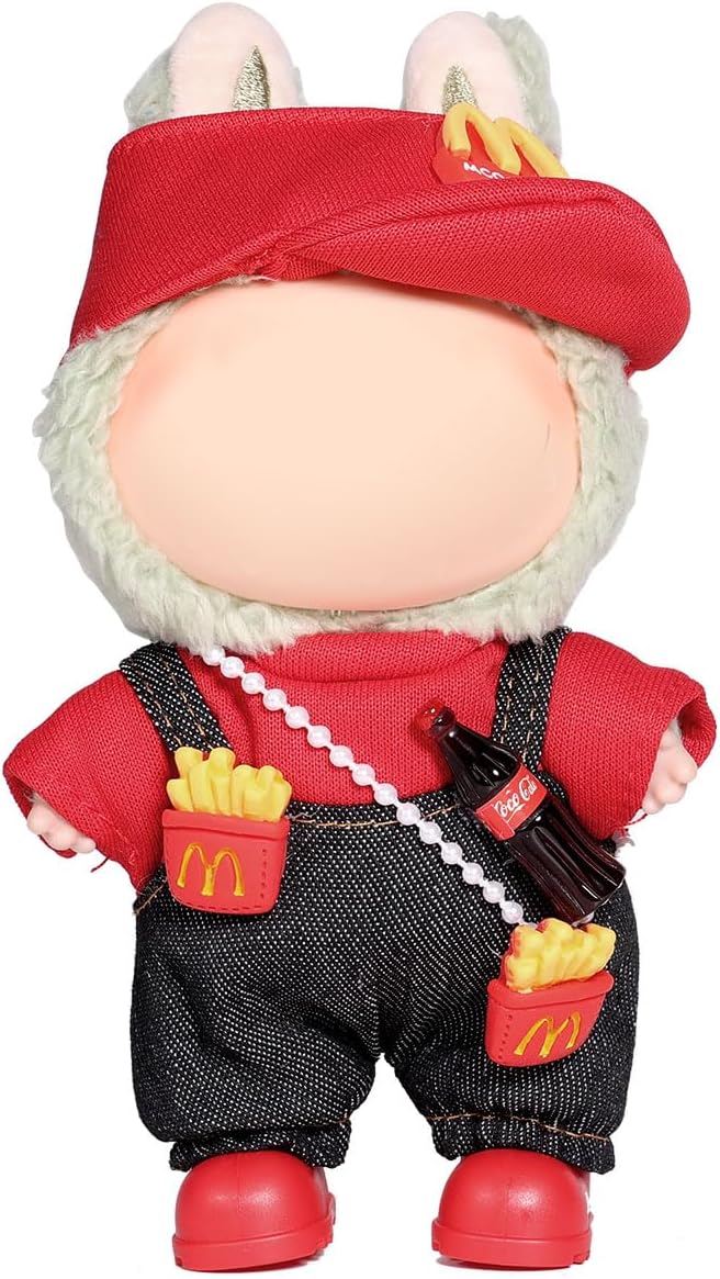 AICase for Lububu Clothes/for Lububu Outfits,Clothes Set for Lububu 17cm Doll,3 Piece Set Hat Clothing for la-bubu, Boys and Girls Stylish Adorable Dolls Clothes Accessories (No Doll)_01
