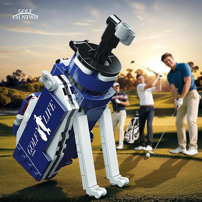 Golf Bag Toy Building Set Compatible with Lego Golf - Golf Party Decor, Desk Decor, Gag Golf Gift