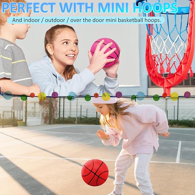Oleitodh 30Pcs 7" Mini Basketball Balls Bulk PVC Small Basketballs for Over The Door Basketball Hoop Games Party Favors Indoor Outdoor Play Adults Kids Pool Beach Colorful