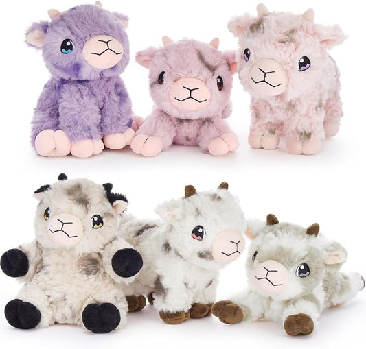 Tezituor 6 Pcs Sheep Stuffed Animals Set, 8 Inch Cute Stuffed Lamb Plush Toy for Birthday Party, Plush Sheep Lamb Toy Bulk for Boys Girls