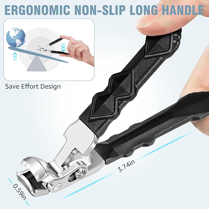 2026 Toenail Clippers for Thick Toenails, Angled Head Large Toe Nail Clippers with Wide Jaw Opening, Super Sharp & Durable Thick Toenail Clippers with Comfort Grip Long Handle for Seniors Men Women