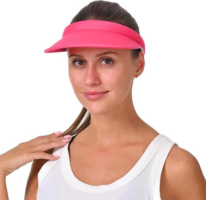 2 Pack Sun Visor Hats Women Men Clip On Wide Brim Visors Hat Outdoor Sports Golf Beach Travel Tennis Caps