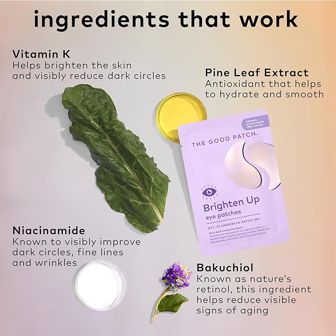 The Good Patch De-Puff Cooling Hydrogel Under Eye Patches for Puffy Eyes and Under Eye Bags, Made with Caffeine, Aloe Vera, Gotu Kola, Clinically Proven (6 Total Patch Sets)