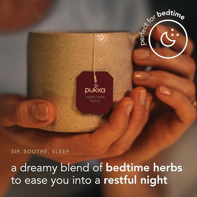 Pukka Night Time Berry Organic Herbal Tea, Soothing Infusion With Chamomile, Lavender & Elderberry, Tea Gift Set For Bedtime Relaxation, Caffeine Free, 80 Total Bags (20ct - Pack of 4)