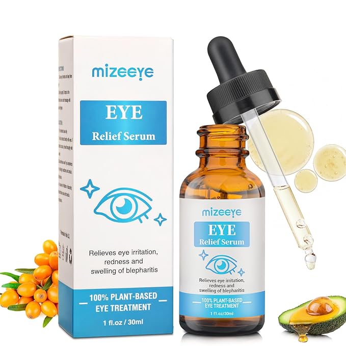 Eye Serum For Chalazion & Blepharitis, 30ML Chalazion Remover For Eyelid, Blepharitis Eyelid Serum With Avocado Oil, Sea Buckthorn Oil & Caffeine, Relieve Puffiness and Eye Fatigue