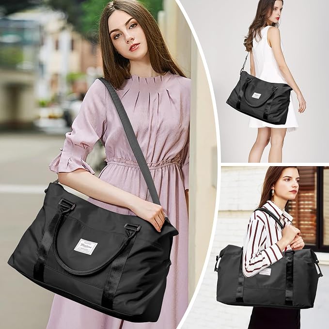 Travel Duffel Bag, Carry On Overnight Weekender Bags for Women | Travel Bag with Wet Pocket & Trolley Sleeve, For Spirit Airlines 18x14x8 Personal Item Bag