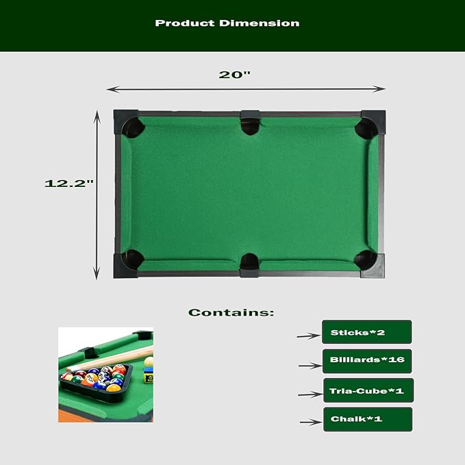 Mini Pool Table for Kids Small Billiards Game Table Top Pool Table Toy for Cat Gift for Kids Cat Pool Table Toy