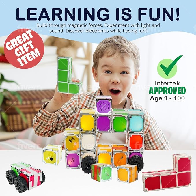 Sensory Cubes 24-Set STEAM Magnetic Blocks| Best Toy for ADHD, SEN, ASD Learning, Full STEAM Functions ESP in Science & Technology