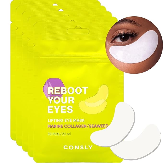 150 Pcs (5 Packs x 30) Marine Collagen & Seaweed Eye Masks – Fabric Under Eye Patches for Anti-Aging, Puffiness & Hydration