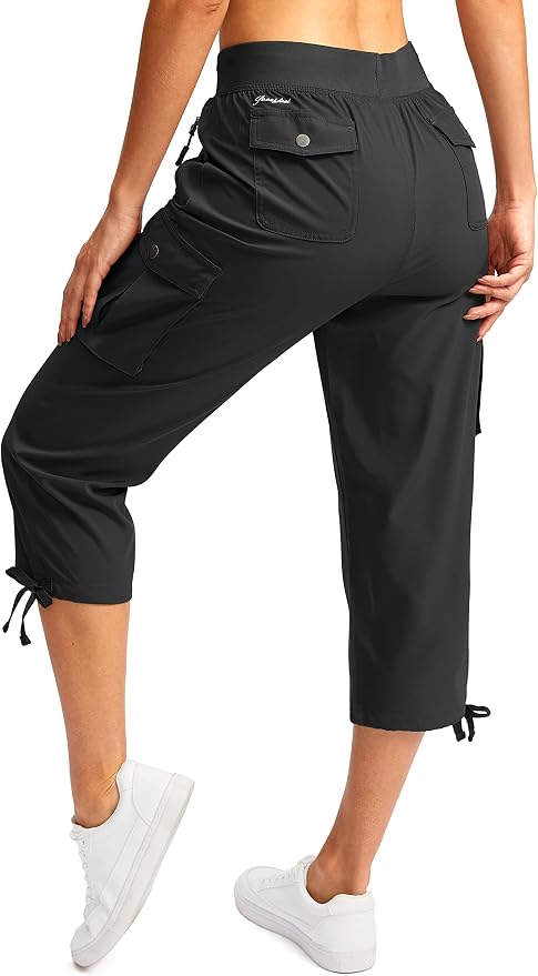 Soothfeel Women's Cargo Capris Pants with 6 Pockets Lightweight Quick Dry Travel Hiking Summer Pants for Women Casual