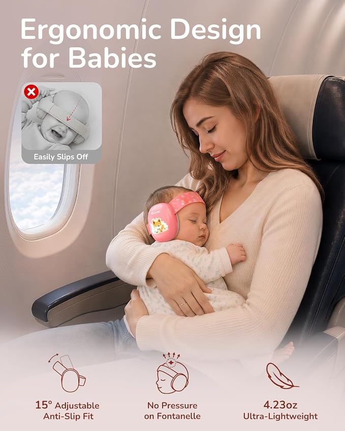 iClever Focus EM03 Baby Headphones for 3-36 Months, NRR 18dB
