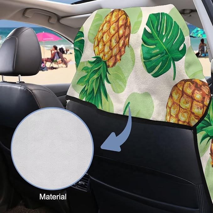 INSTANTARTS Pineapple Palm Leaf Car Seat Covers Car Seat Towel Covers Yoga Towel Car Seat Cover