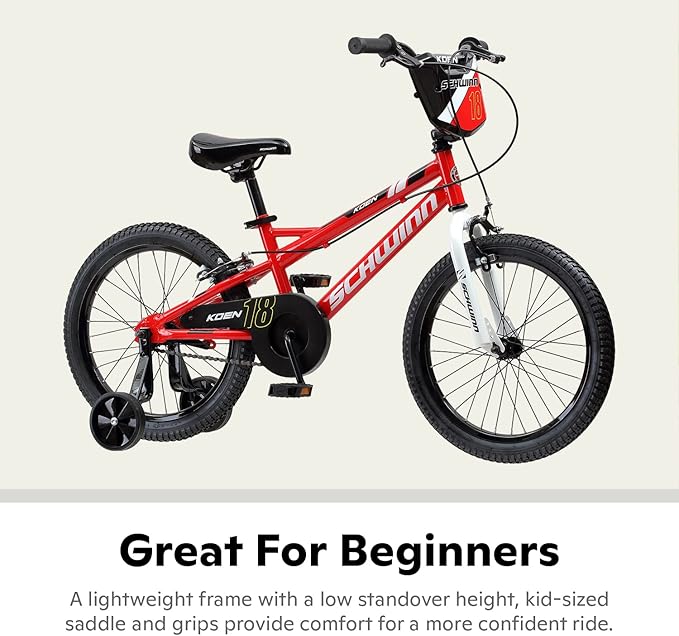 Schwinn Elm and Koen Bike or Balance Bike, 12-18 Inch Bike for Kids Ages 2-13, Black, Blue, Red, Teal, Pink or Purple, SmartStart Ergonomic Design, Adjustable Seat Grows with Child, Training Bicycle