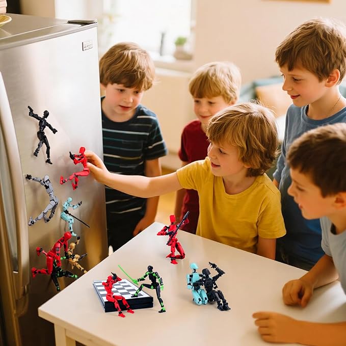 T13 Model13 Action Figure,Magnetic Travel Toys for Kids, Lucky 13 Movable Figures,Multiple Gestures and Play Styles,Tabletop Decorations and Gifts for Gaming Enthusiasts. (Gray)