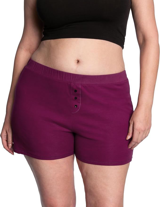 Thinx Ultra-Soft Period Underwear, Overnight Sleep-Shorts Leakproof, Holds Up to 12 Regular Tampons*, Period Underwear for Women, Reusable & Controls Odor, Plum, XS