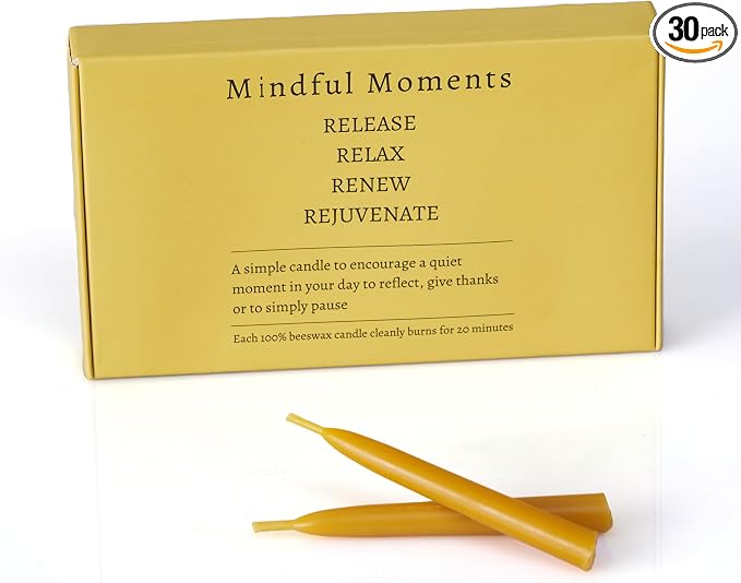 30 Mindful Meditation Candles - Refill Set for 1 Month Supply, Thirty Days of Mediation Prayer Reflection - Candle Holder Not Included