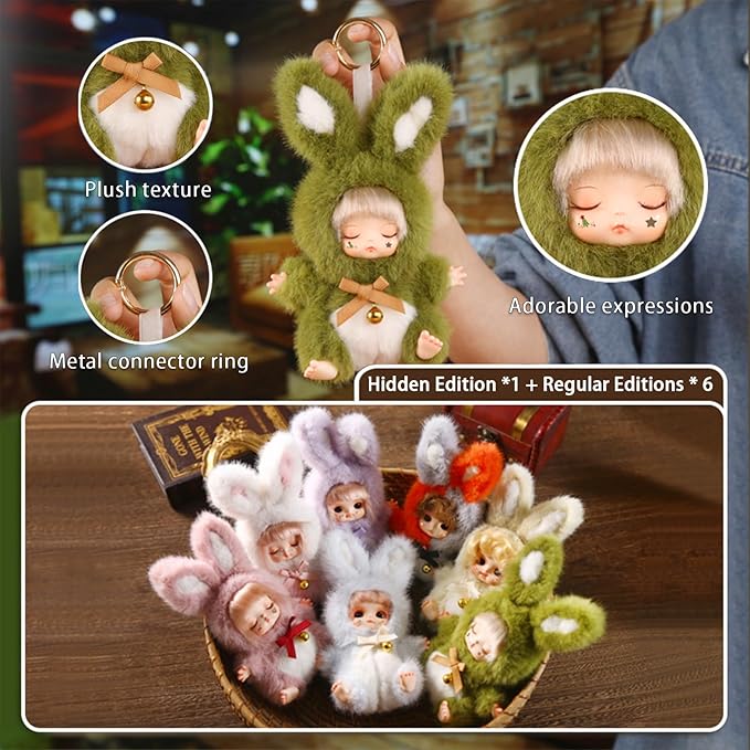Annie Baby Plush Doll Blind Box Figure 1PCS, Love Descends Series Plush Blind Box, Cute Figures Mystery Box Collectible Toys Cute Keychain Holiday Birthday Gifts.