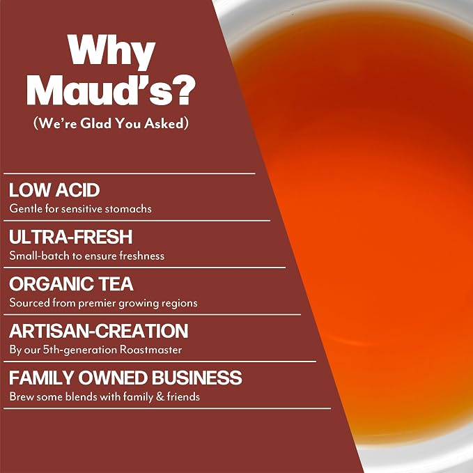 Maud's Organic Passion Green Tea & Organic English Breakfast Black Tea Bundle, 48 ct, Single Serve Pods – 100% Gourmet Blended Tea Leaves, Compatible with Keurig K Cups Maker