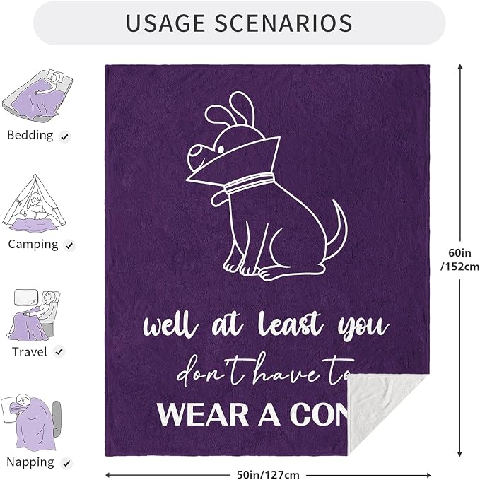 Get Well Gifts for Women, Get Well Soon Gifts for Women After Surgery, Feel Better Gifts, Gift for Recovery After Surgery, Funny GetWell Gifts for Woman/Teenage Girl Throw Blanket 60" x 50"