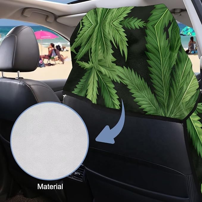 INSTANTARTS Tropical Plants Towel Car Seat Covers Seat Belt Cover Pad Car Seat Towel Cover as Yoga Mat