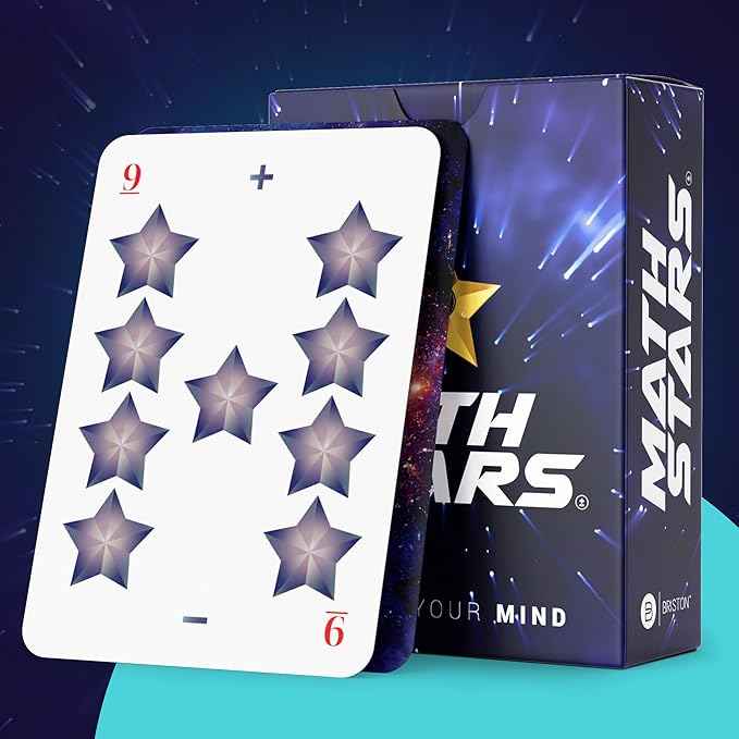 Briston Math Star Game flashcards, Educational Card for Kids & Families Addition and Subtraction with Timed Challenges Fun Math Strategy Game for Classrooms Students & Enthusiasts
