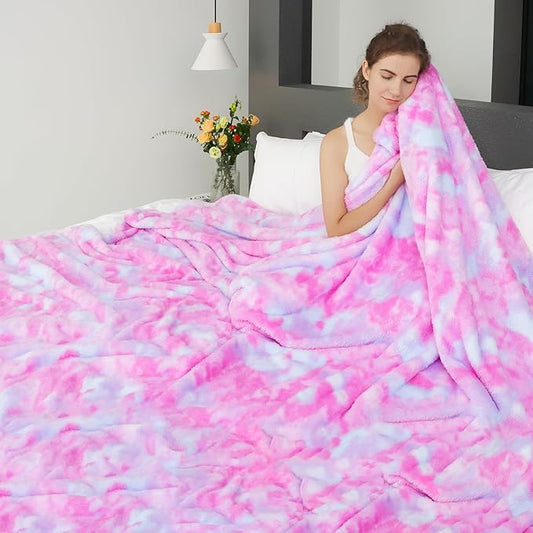 MUGD Lightweight Blanket Fleece Big Blanket Fuzzy Throw Blanket for Bed King Size