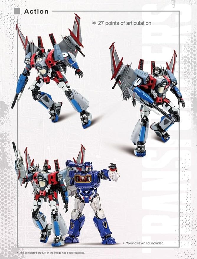 PARKHO Transformers Bumblebee Starscream Figure Model Kit – Cybertron Aircraft Easy to Assemble 3D Articulated Action Pre Painted Collectible Series Toys Hobby 08121