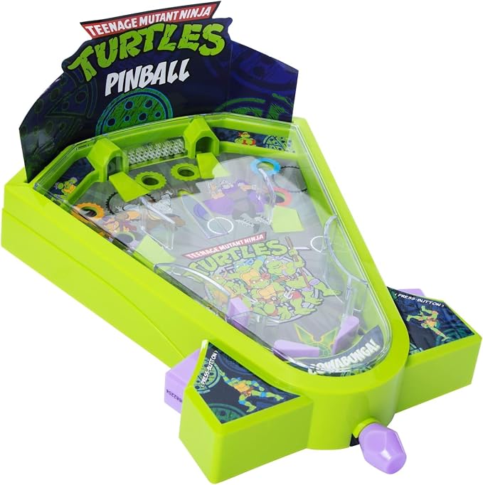 Teenage Mutant Ninja Turtles Desktop Pinball Machine - Fun Arcade Game for Kids & Adults Ages 6+, Compact Tabletop Toy by Well Played