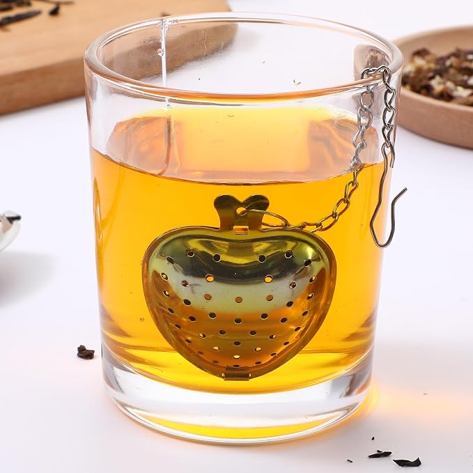 Mabor 2Pcs Loose Tea Infusers Spoon, Tea Strainers Steeper Diffuser Filter | Stainless Steel Heart Shaped Fine Mesh Strainer Spoon, Long Grip