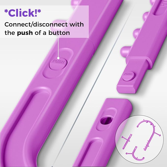 Detachable Trigger Point Massage Cane, Button-Release Design Massage Hook for Back, Neck & Shoulder Pain Relief, Pressure Point Massage Tool for Muscle Recovery (Large, Pink)