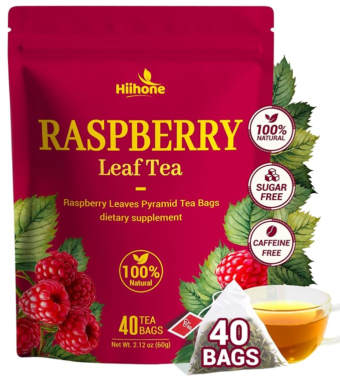 Raspberry Leaf Tea - 40 Teabags, Naturally Caffeine-Free, Mild & Herbal Taste