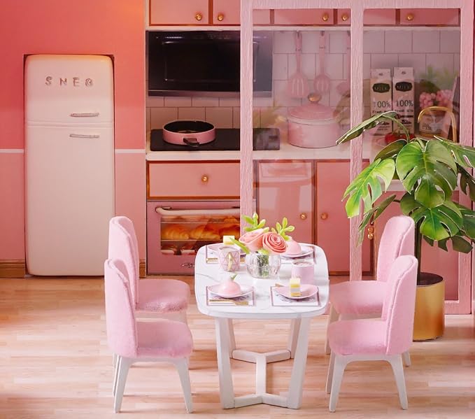CUTEROOM DIY Miniature Dollhouse Kit with Furniture,Wooden Doll House DIY House Kit for Birthday Christmas- Meeting Your Sweet