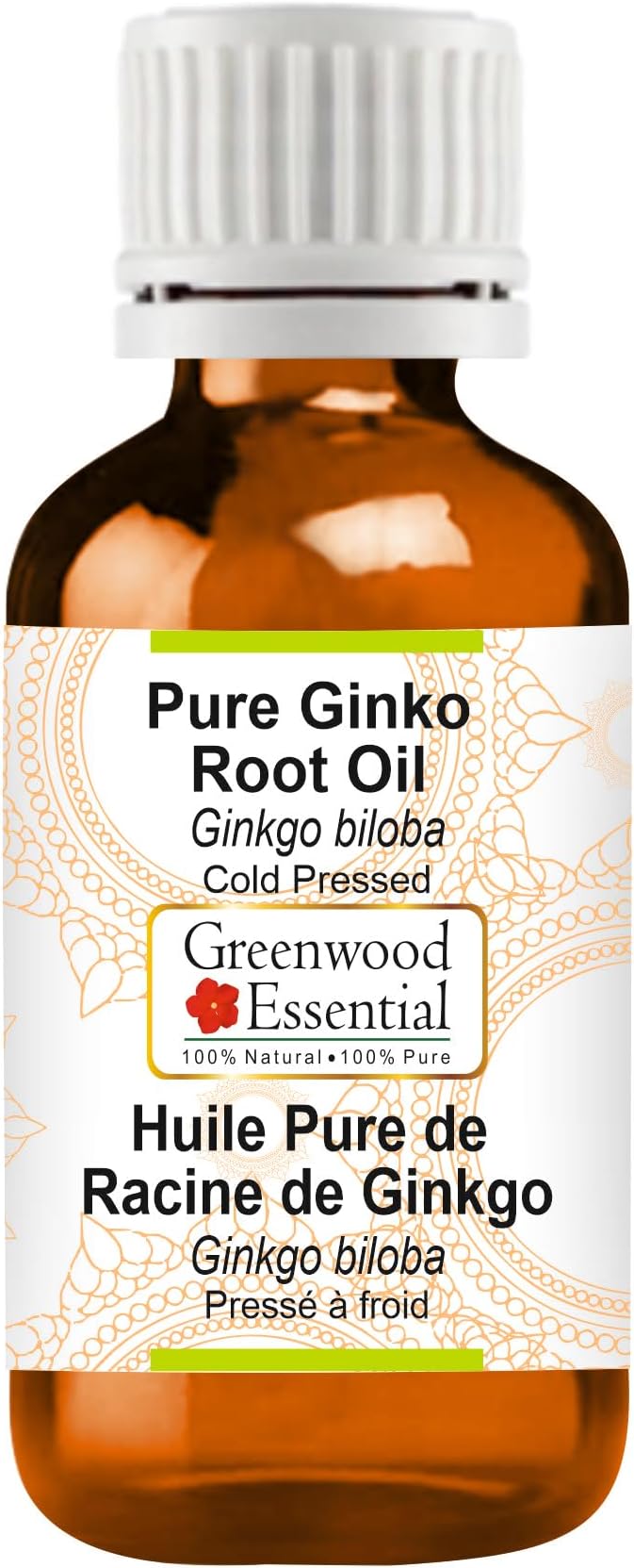 Greenwood Essential Pure Ginko Root Oil (Ginkgo biloba) Cold Pressed 5ml (0.16 oz)